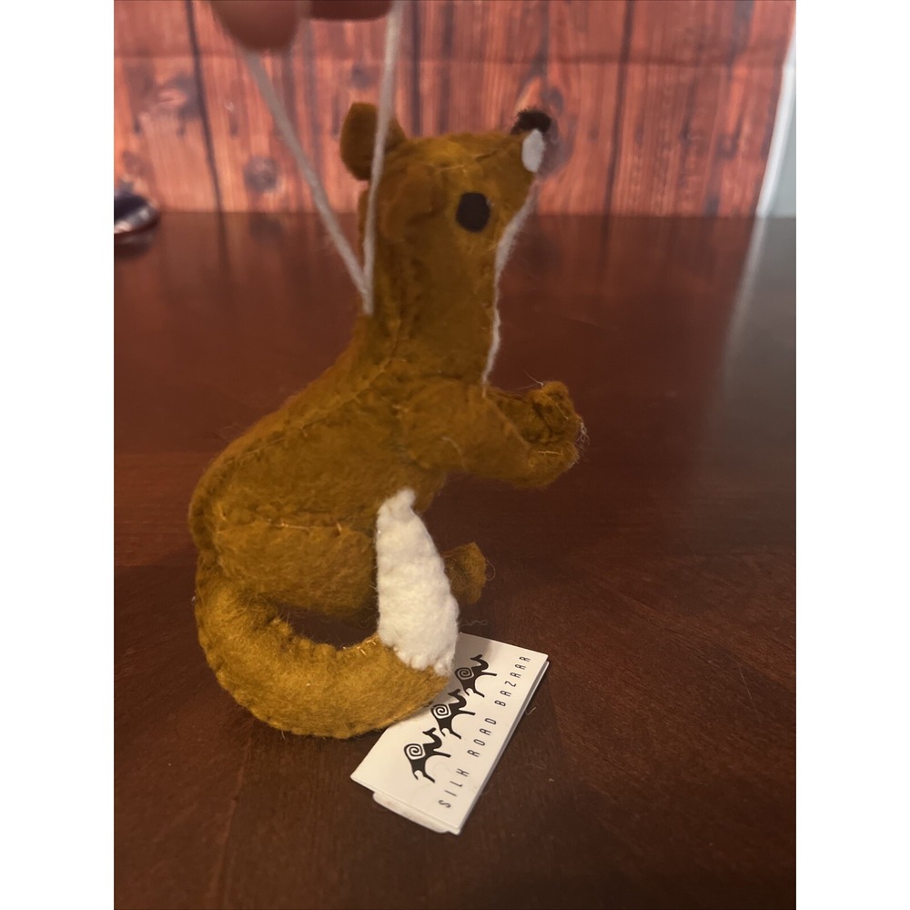 Fox Ornament Tree Or Auto Hand Made Wool Felt Silk Road Bazaar
